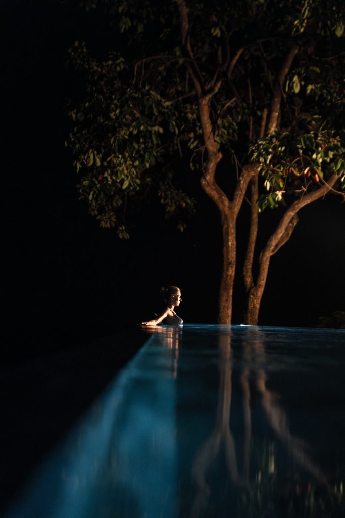 Lounging in the pool at Kura.